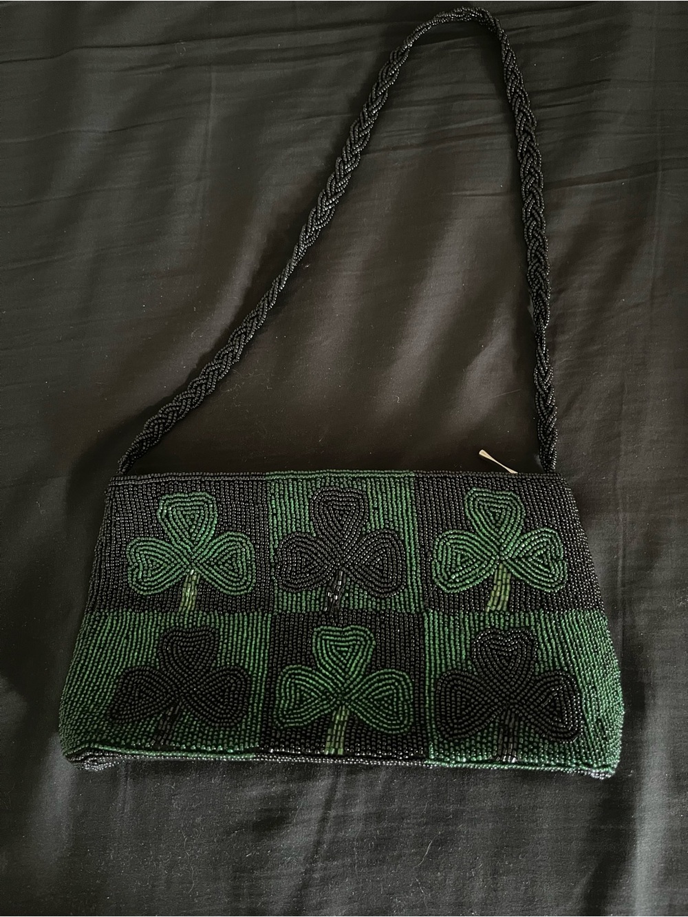 Vintage Bridgets of Erin Beaded Shamrock Purse